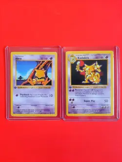 Shadowless Kadabra & Abra Base Set 1st Edition Pokemon Cards Combo Rare 32/102 - Image 2