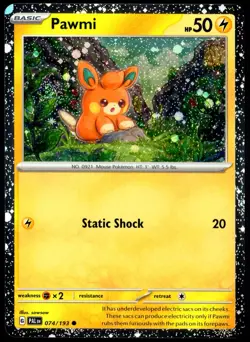 Pokemon TCG Pawmi 074/193 2023 Paldea Evolved Cosmos Holo SWIRL Promo Card - NM - Image 1