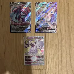 Pokemon Holo Card Lot - Metagross VMAX, Mew VMAX, Mewtwo VSTAR Fusion Strike - Image 1