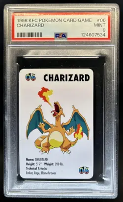 1998 KFC Pokemon Card Game Charizard #06 PSA 9 MINT - Image 1
