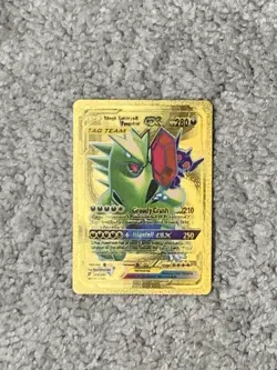 Mega Sableye&Tyranitar GX HP280 Greedy Crush Gold Foil Fan Art Card - Image 1