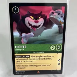 Lorcana Disney 85/204 Lucifer Cunning Cat Rare Card Floodborn Chapter 2 Regular - Image 1