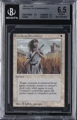 1993 MAGIC: THE GATHERING ALPHA U SWORDS TO PLOWSHARES BGS 6.5 - Image 1