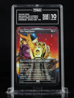 2025 MTG MARVEL'S SPIDER-MAN BORDERLESS-GAUNTLET THE SOUL STONE TAG 10! POP 2!! - Image 1
