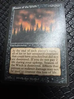 MTG Magic the Gathering Dark Series Season of the Witch LP Enchantment Black - Image 1