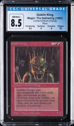 1993 MAGIC: THE GATHERING LTD ED ALPHA RARE GOBLIN KING CGC 8.5 - Image 1