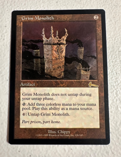 MTG Magic The Gathering Grim Monolith - Urza's Legacy 1999 WotC -NM - Image 1