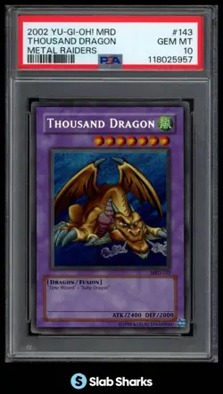 2002 YU-GI-OH! METAL RAIDERS MRD-143 THOUSAND DRAGON SECRET RARE GEM MINT PSA 10 - Image 1