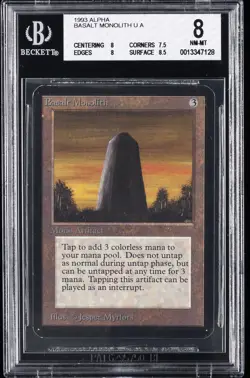 1993 MAGIC: THE GATHERING ALPHA BASALT MONOLITH BGS 8 - Image 1