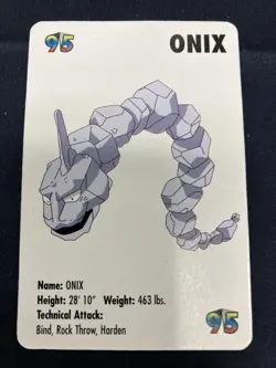 1998 POKEMON ONIX CARD KFC MINI NINTENDO 25670 - Image 1