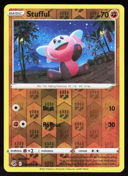 Stufful 150/264 Common Fusion Strike Pokemon Reverse Holo Near Mint - Image 1