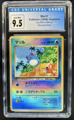 1999 Pokemon Japanese Southern Islands Marill Reverse Holo CGC 9.5 GEM MINT - Image 1
