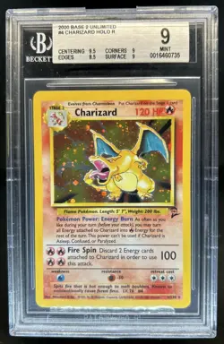 2000 Pokemon Set 2 Charizard Holo #4/130 BGS 9 - Image 1
