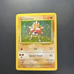 Pokemon TCG Hitmonchan 7/102 Base Set Holo Rare 70 HP 1999-2000 Copyright - Image 1