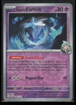 Steven's Carbink 086/182 Pokemon Destined Rivals Common Near Mint Reverse Holo - Image 1