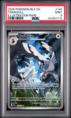 Pokemon TCG Tranquill 149/086 Illustration Rare Black Bolt PSA 9 - Image 1