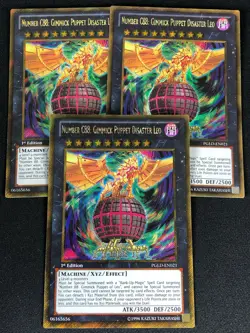 YUGIOH NUMBER C88 GIMMICK PUPPET DISASTER LEO PGLD-EN021 1ST GOLD X3 (NM) - Image 1