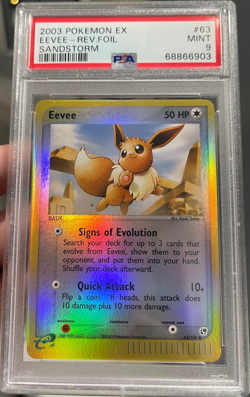 2003 Pokemon EX Sandstorm Eevee Reverse Holo Foil PSA 9 MINT - Image 1