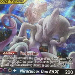 Pokemon Mewtwo & Mew GX TAG TEAM Full Art Promo Holo Card SM191 - Image 3