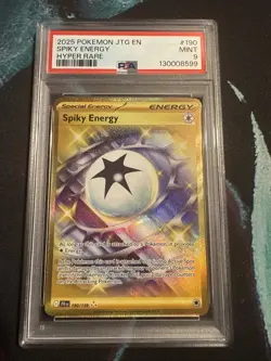 2025 POKEMON JTG EN-JOURNEY TOGETHER HYPER RARE GOLD #190 SPIKY ENERGY PSA 9 - Image 1