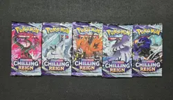 x5 Pokemon Booster Packs Chilling Reign Full Art Set NEW SEALED - Image 1