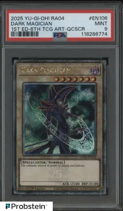 2025 Yu-Gi-Oh! RA04 1st Ed. 6th TCG ART-QCSCR #EN106 Dark Magician PSA 9 MINT - Image 1