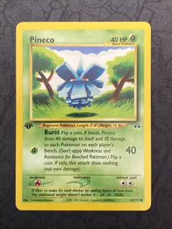 Pineco 61/75 1ST EDITION | Neo Discovery | Common | Vintage Pokemon TCG - Image 2