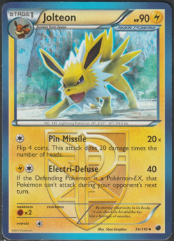Pokemon Plasma Freeze #34/116 Uncommon Jolteon (Team Plasma) - Image 1