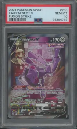 Pokemon TCG Genesect V 255/264 Fusion Strike Alternate Full Art PSA 10 - Image 1