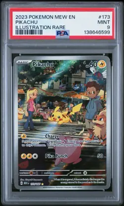 2023 POKEMON MEW EN-151 PIKACHU ILLUSTRATION RARE #173 PSA 9 MINT - Image 1
