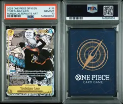 2025 ONE PIECE OP10-ROYAL BLOOD MANGA ALTERNATE ART #119 TRAFALGAR LAW PSA 10 - Image 3