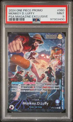 2024 ONE PIECE PROMOS PSA MAGAZINE EXCLUSIVE #060 MONKEY D. LUFFY PSA 9 - Image 1