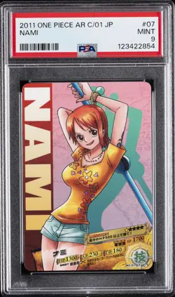 2011 CARDDASS ONE PIECE JPN ART RARE CARDDASS 01 #07 NAMI PSA 9 - Image 1