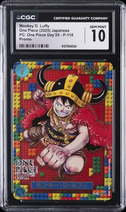 2025 ONE PIECE PC: ONE PIECE DAY '25 JPN PROMO MONKEY D. LUFFY CGC 10 GEM MINT - Image 1