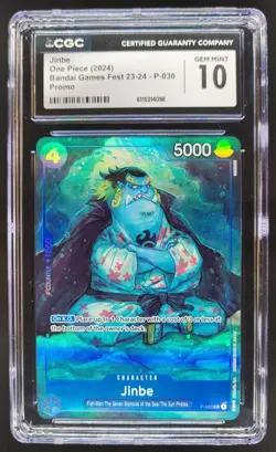 2024 ONE PIECE JINBE BANDAI GAMES FEST PROMO P-030 CGC 10 RC7 - Image 1