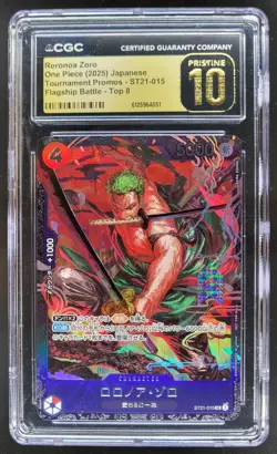 2025 ONE PIECE JAPANESE RORONOA ZORO PROMO ST21-015 CGC 10 PRISTINE RC7 - Image 1