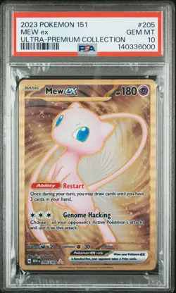 Pokemon Mew ex Full Art 151 UPC Gold Metal Promo Card 205/165 - PSA 10 - Image 1