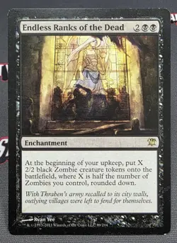 MTG Endless Ranks of the Dead- DAMAGED -Innistrad Magic the Gathering Card #99 - Image 1