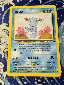 Wooper 71/75 Neo Discovery Unlimited Pokemon 2001 Vintage CUTE CARD 💕 - Image 1