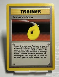 Pokemon TCG Devolution Spray Trainer Base Set 72/102 Regular Card WOTC 1999 - Image 1