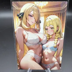 Cynthia & Lillie Anime Waifu Card Doujin ACG Goddess Holo - Image 2