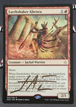 MTG Earthshaker Khenra- Signed -Hour of Devastation Magic the Gathering Card #90 - Image 1