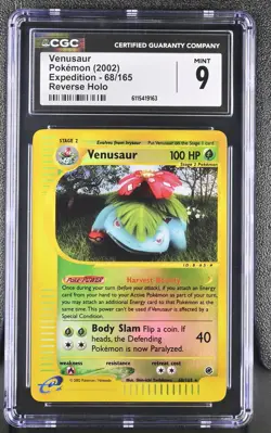 CGC 9 MINT Venusaur 2002 Expedition 68/165 Reverse Holo Pokemon Card - Image 1