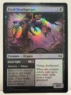 Magic: The Gathering TDM Mox Jasper & Feral Deathgorger Lot 2 Cards - Image 2