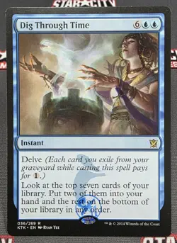 MTG Dig Through Time- STAMPED -Khans of Tarkir Magic the Gathering Card #036 - Image 1