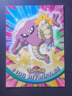 Hitmonlee #106 - Topps Blue Logo - TV Series - NON-HOLO - Pokemon Card - LP - Image 1