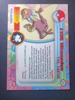 Hitmonlee #106 - Topps Blue Logo - TV Series - NON-HOLO - Pokemon Card - LP - Image 2