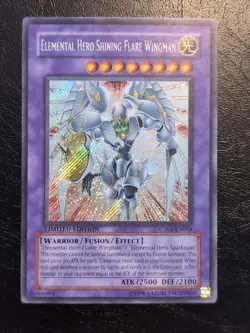Yu-Gi-Oh! SECRET RARE CARD ELEMENTAL HERO SHINING FLARE WINGMAN CT03-EN004 LP - Image 1