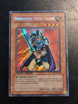 Yu-Gi-OH! SECRET RARE CARD OBNOXIOUS CELTIC GUARD CT1-EN006 MP - Image 1