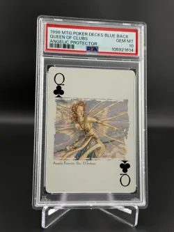 Angelic Protector Queen of Clubs 1998 Magic MTG Poker Blue Back GEM PSA 10 POP 1 - Image 1